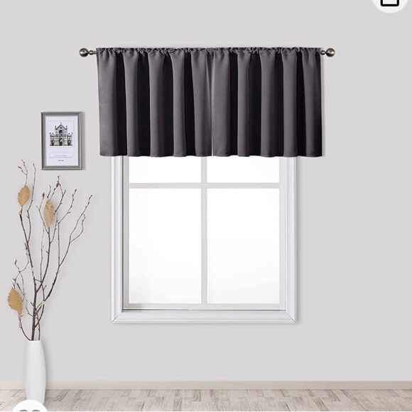 *2 NEW SETS FOR 12!!!* Window Valances, Set of 2, Rod Pocket, 42”W X 36”L, Gray - Picture 1 of 3